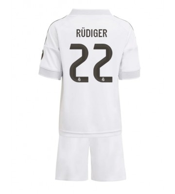 Real Madrid Antonio Rudiger #22 Hjemmebanetrøje Børn 2025-26 Kortærmet (+ Korte bukser)